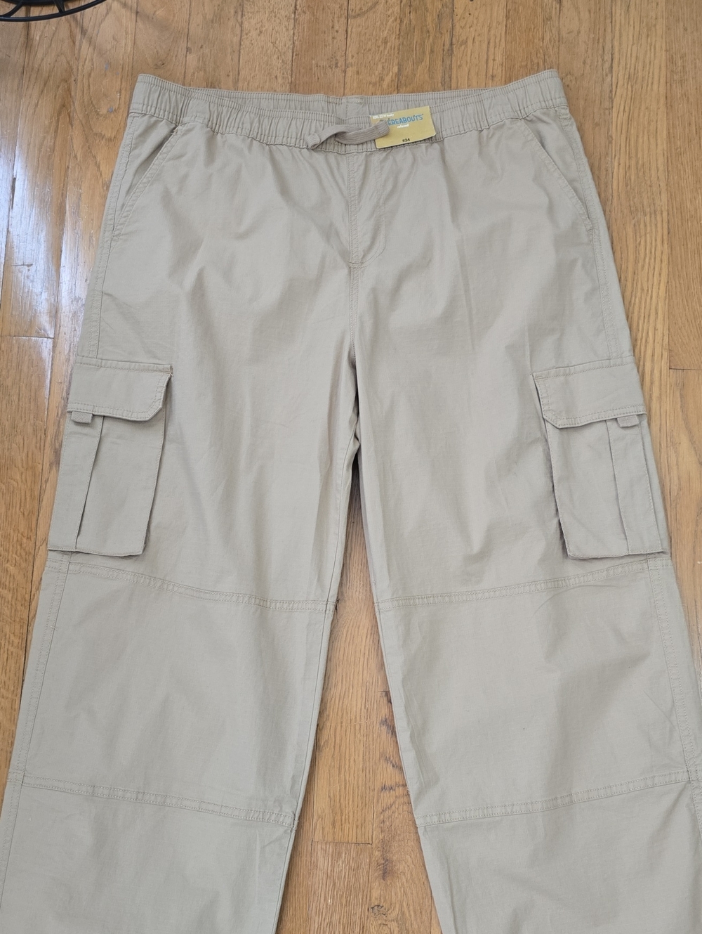 THEREABOUTS BOYS KAKHI RELAXED PULLON ELASTIC CARGO PANTS SIZE XXL 22H HUSKY